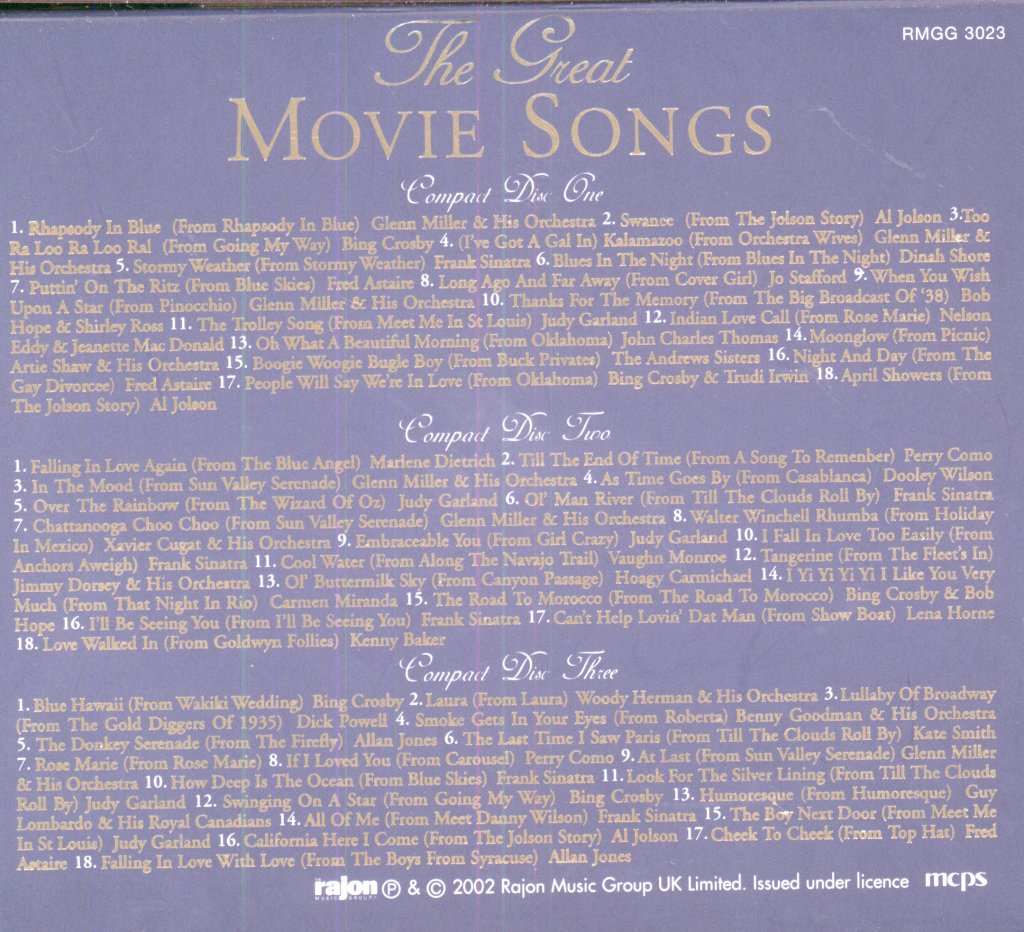 Various Artists - Great Movie Songs - Cd Set