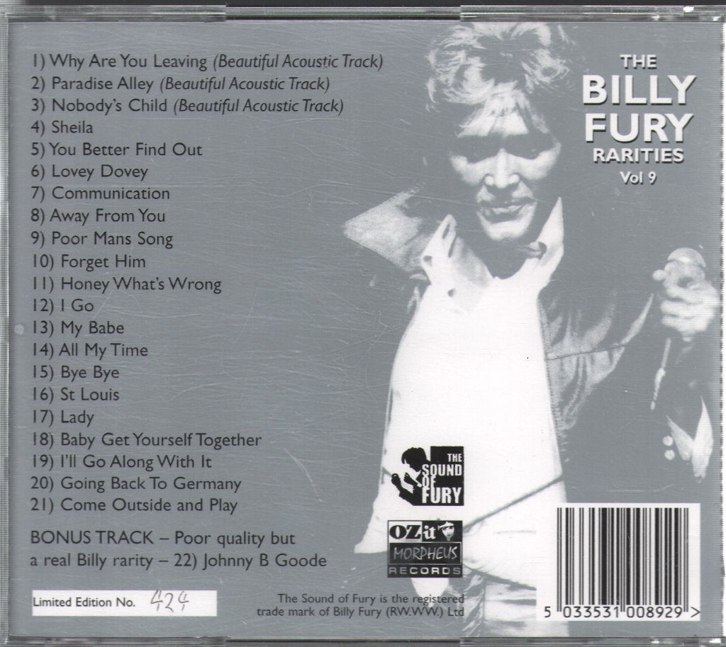 Billy Fury - Rarities Vol. 9 - Cd