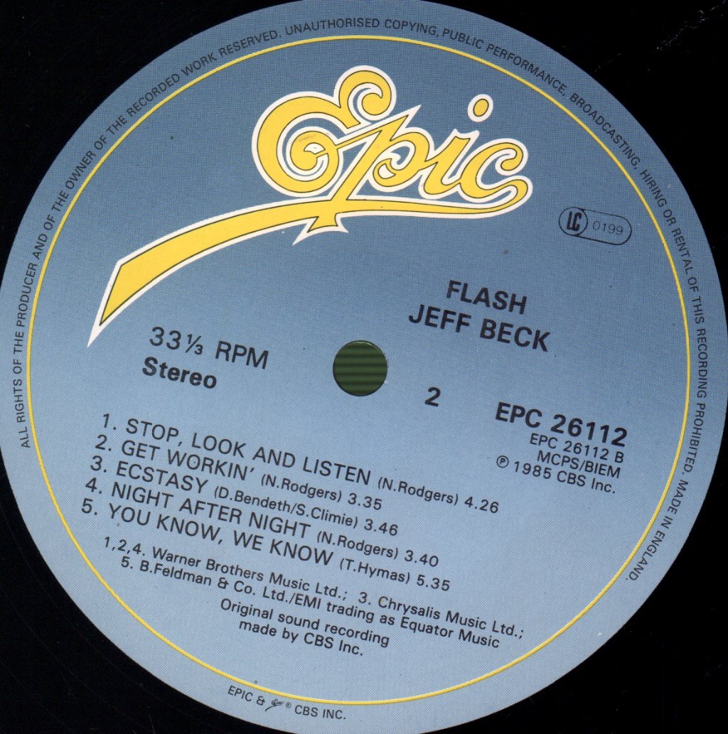 Jeff Beck - Flash - Lp