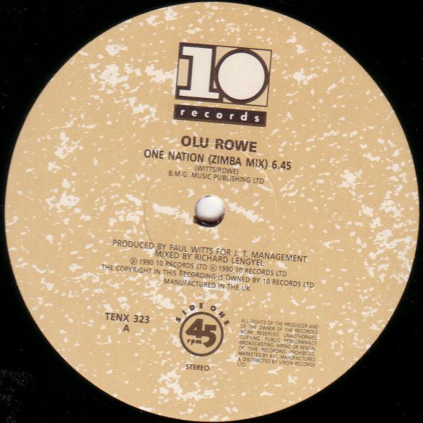 Olu Rowe - One Nation - 12 Inch