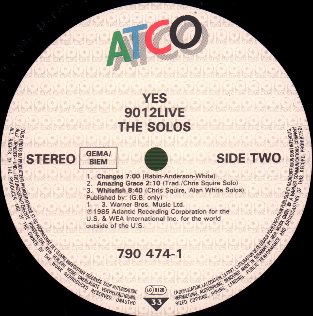 Yes - 9012 Live (The Solos) - Lp