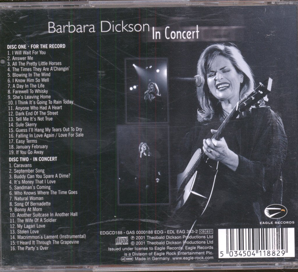 Barbara Dickson - For The Record / In Concert - Double Cd