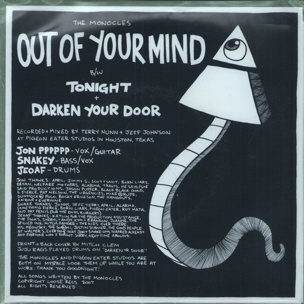 Monocles - Out Of Your Mind - 7 Inch