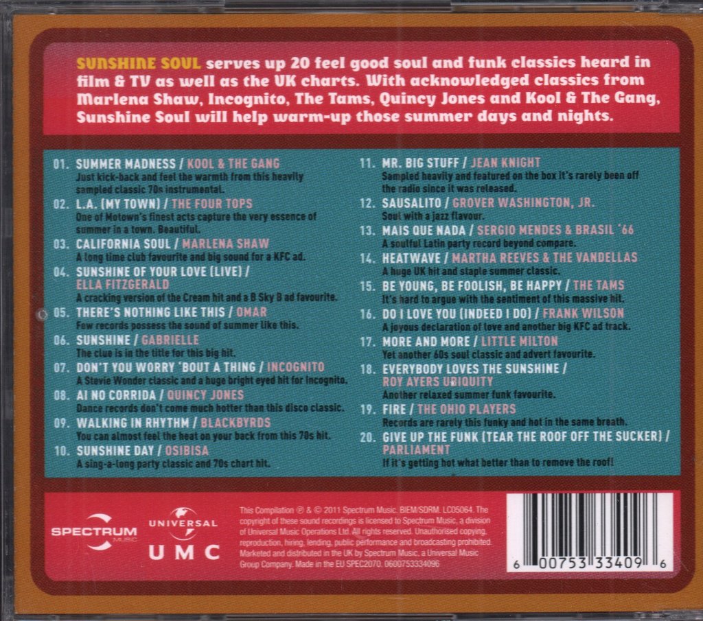 Various Artists - Sunshine Soul 20 Scorching Soul Classics - Cd