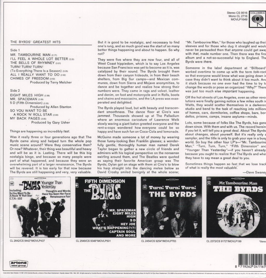 Byrds - The Byrds' Greatest Hits - Lp