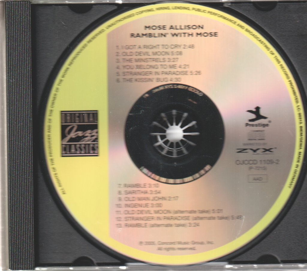 Mose Allison - Ramblin' With Mose - Cd