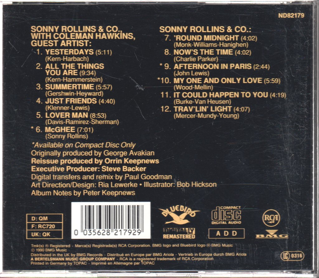 Sonny Rollins With Coleman Hawkins, Herbie Hancock - All The Things You Are (1963-1964) - Cd