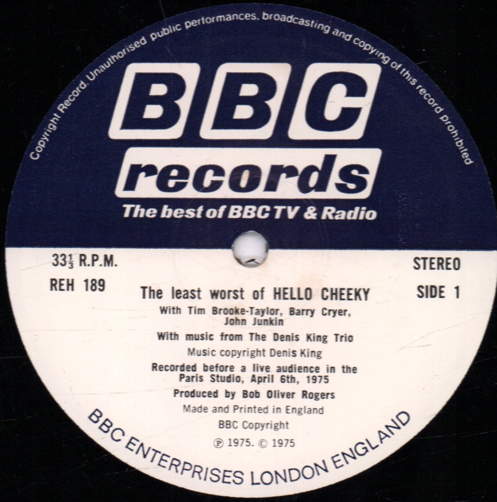 Tim Brooke-Taylor, John Junkin, Barry Cryer And The Denis King Trio - Least Worst Of Hello Cheeky - Lp
