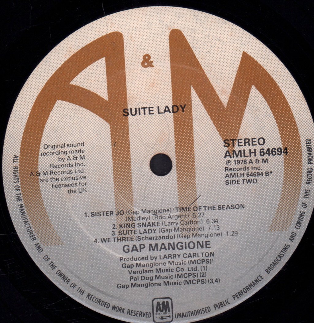 Gap Mangione - Suite Lady - Lp