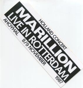 Marillion - Ahoyal Rotterdam 8-9/11/87 - Sticker