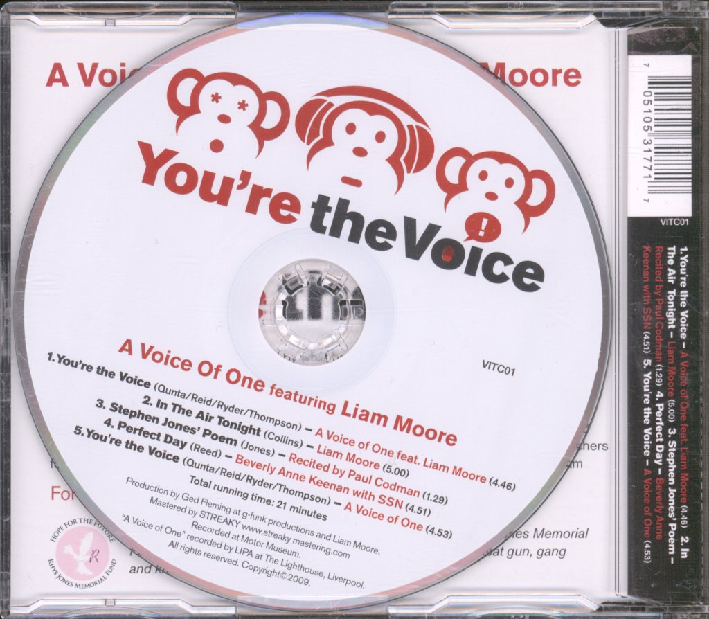 A Voice Of One featuring Liam Moore - You're The Voice - Cd
