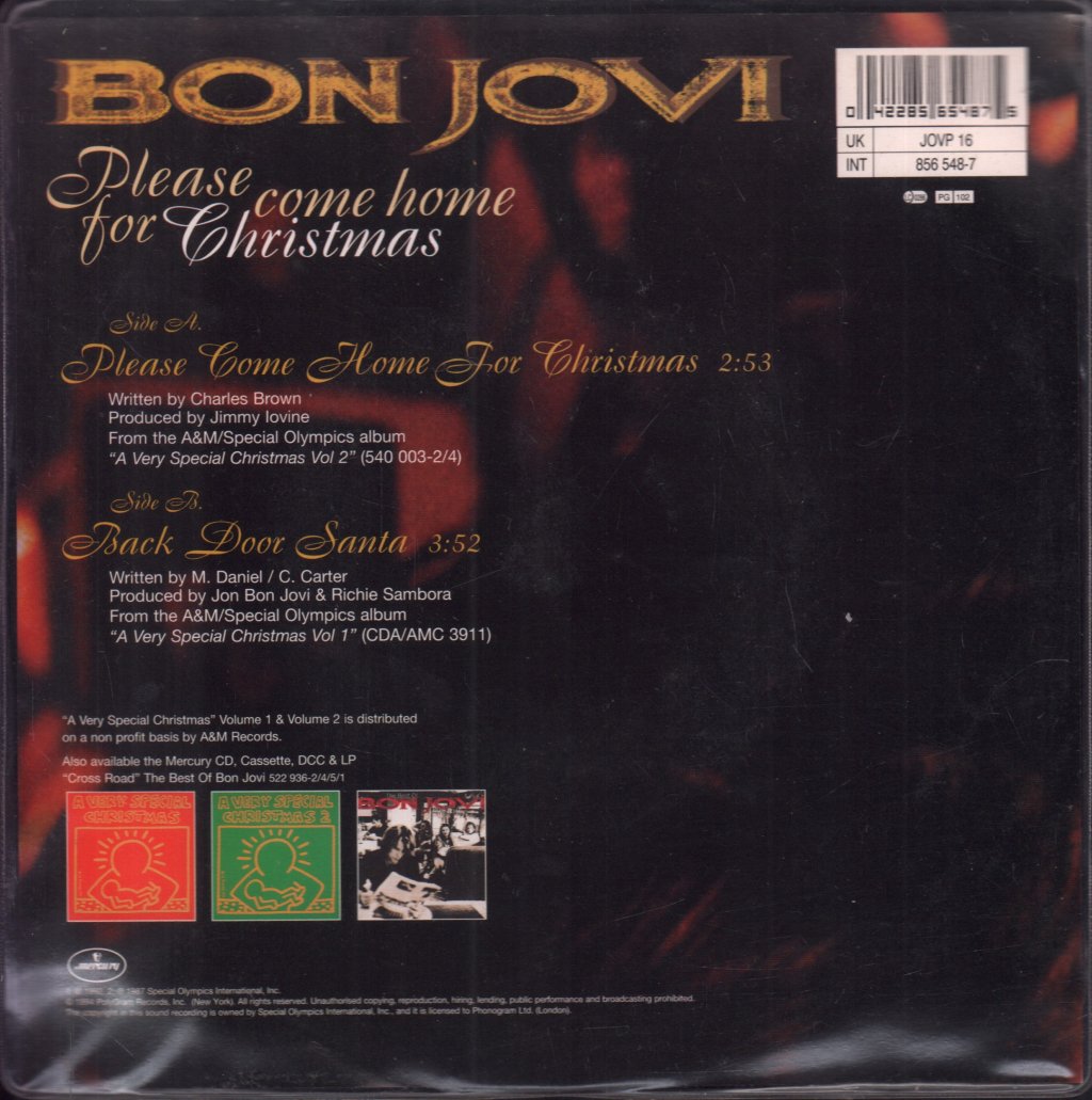 Bon Jovi - Please Come Home For Christmas - 7 Inch