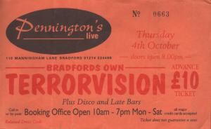 Terrorvision - Pennington's, 4Th October - Ticket