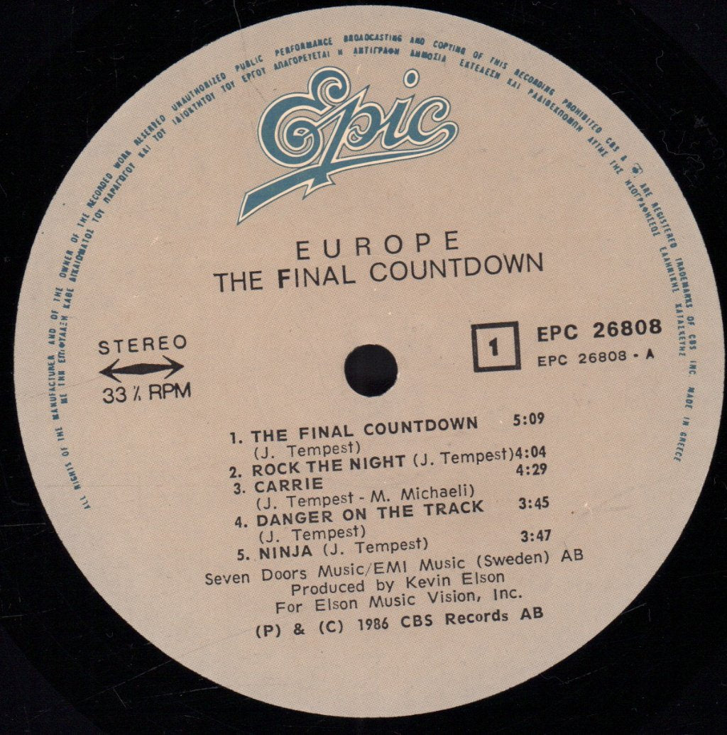 Europe - Final Countdown - Lp