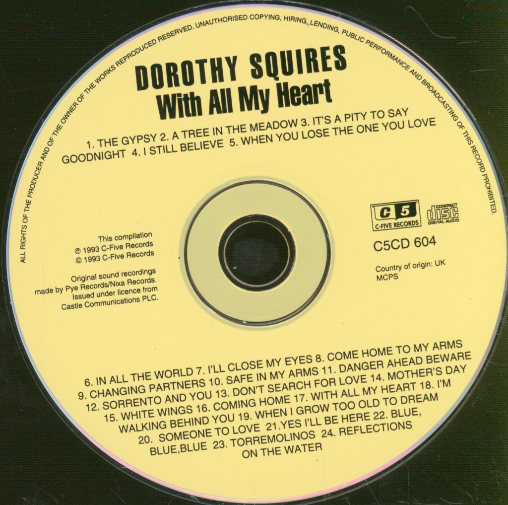 Dorothy Squires - With All My Heart - Cd