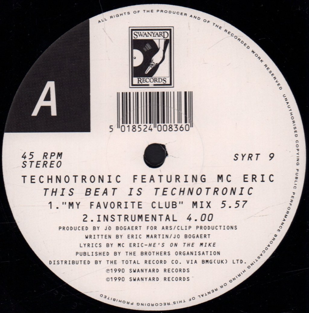 Technotronic - This Beat Is Technotronic - 12 Inch