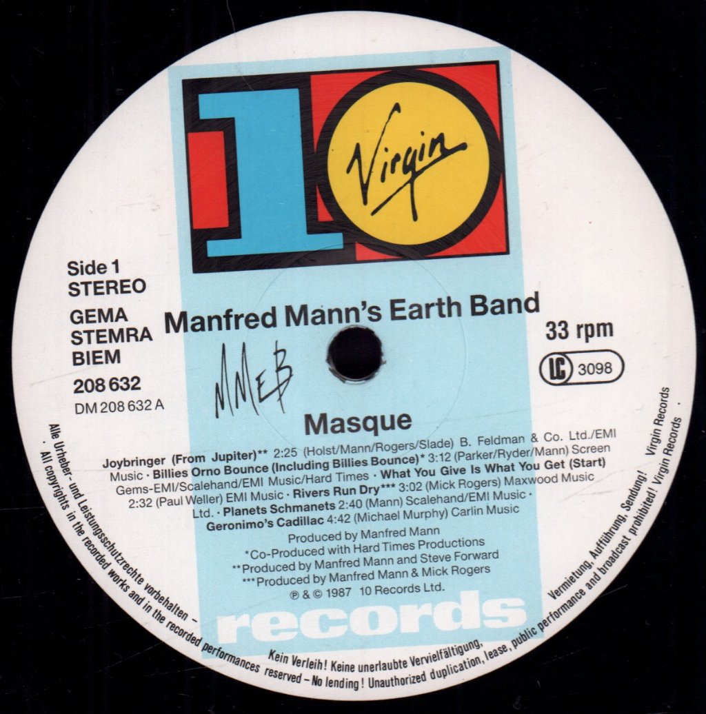 Manfred Mann's Earth Band - Masque - Lp