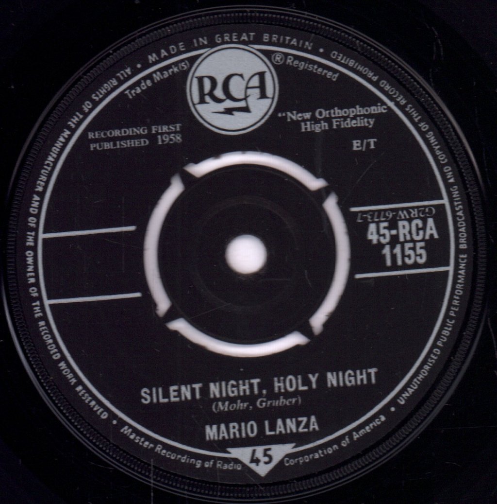 Mario Lanza - O Come All Ye Faithful / Silent Night, Holy Night - 7 Inch