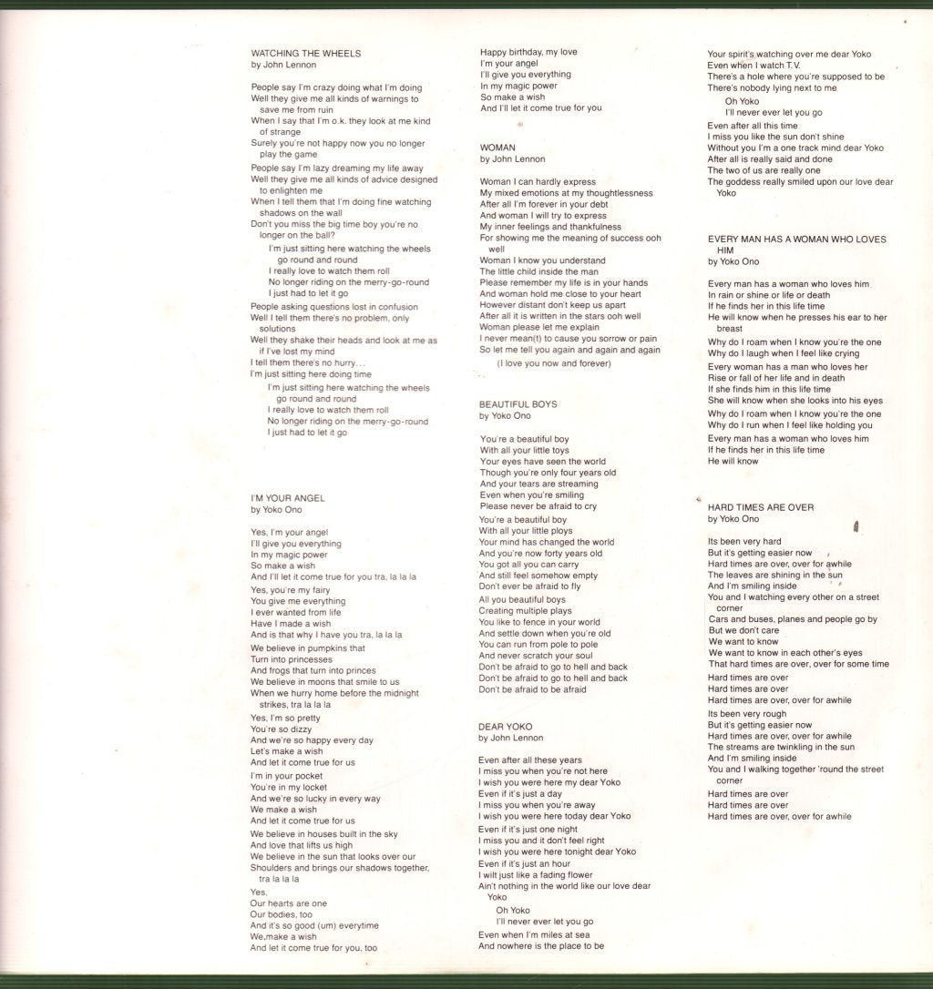 John Lennon And Yoko Ono - Double Fantasy - Lp