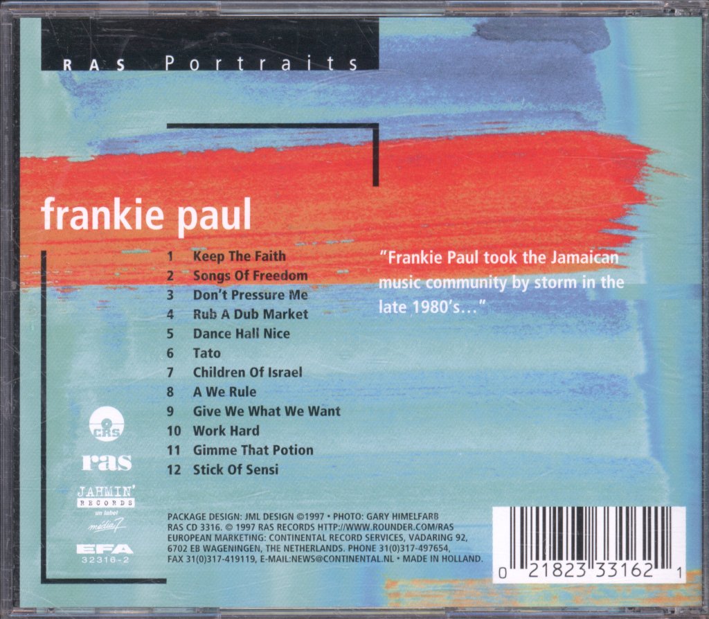 Frankie Paul - RAS Portraits - Cd