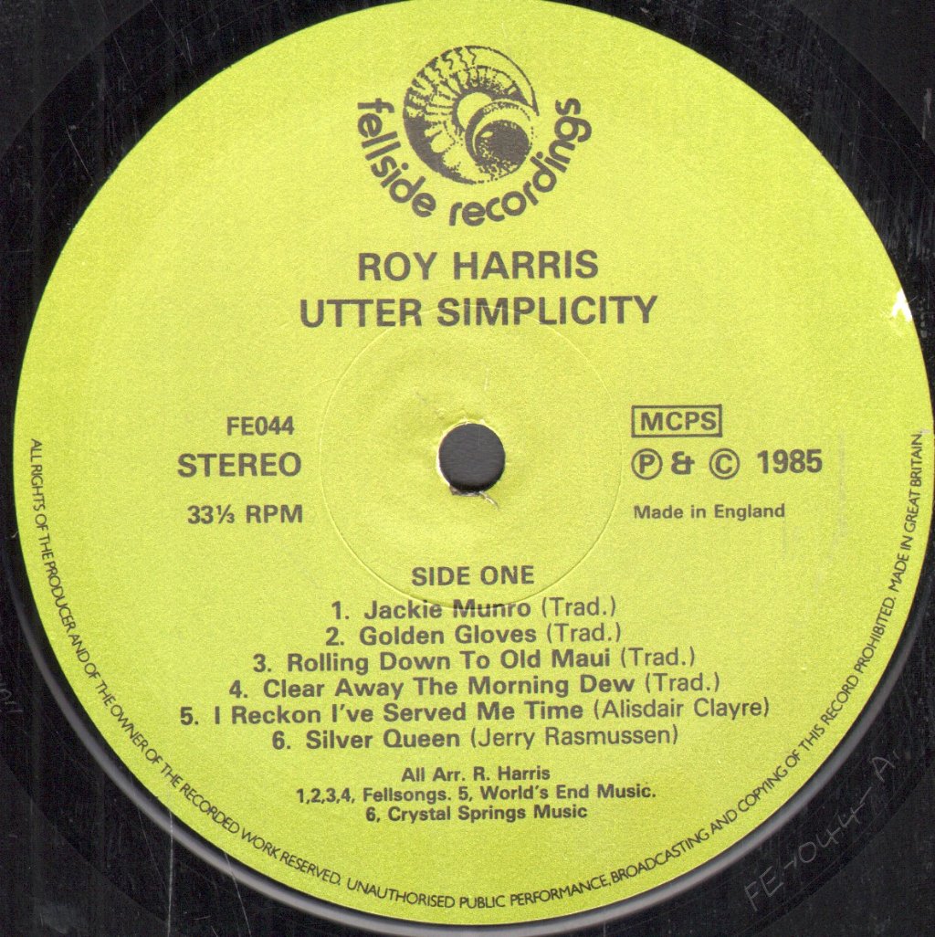 Roy Harris - Utter Simplicity - Lp