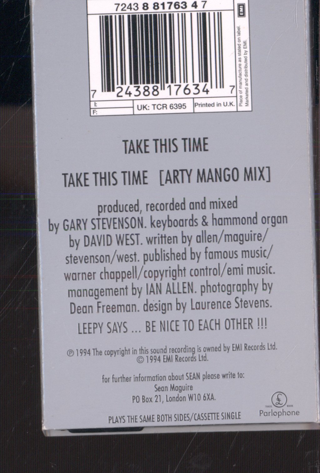 Sean Maguire (Pop) - Take This Time - Cassette