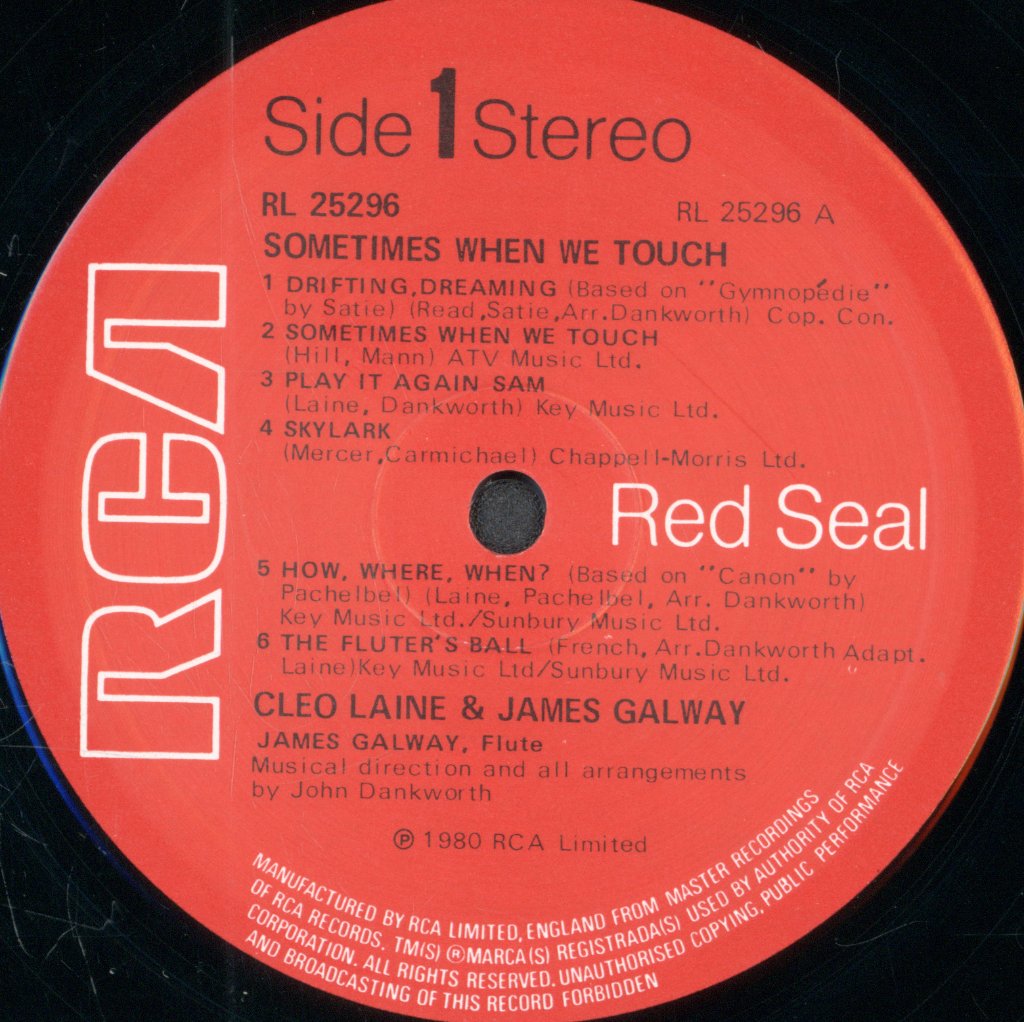 Cleo Laine And James Galway - Sometimes When We Touch - Lp