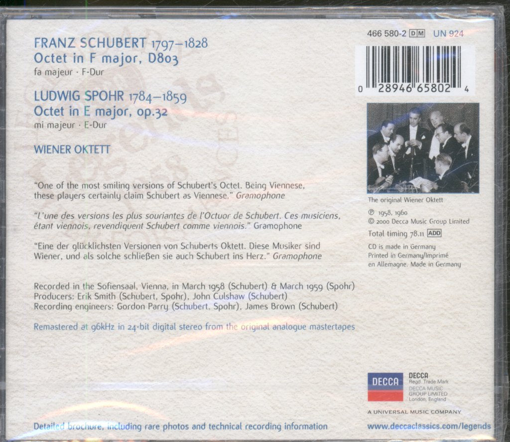 Wiener Oktett - Schubert / Spohr- Octets - Cd