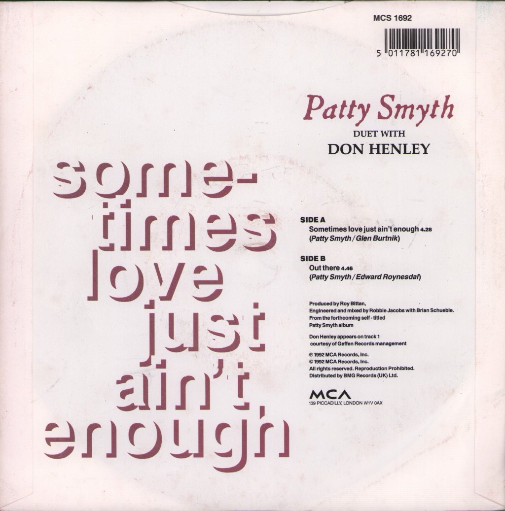 Patty Smyth - Sometimes Love Just Ain't Enough - 7 Inch