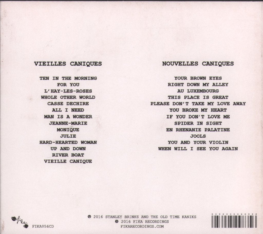 Stanley Brinks And The Old Time Kaniks - Vieilles Caniques Et Nouvelles Caniques - Cd