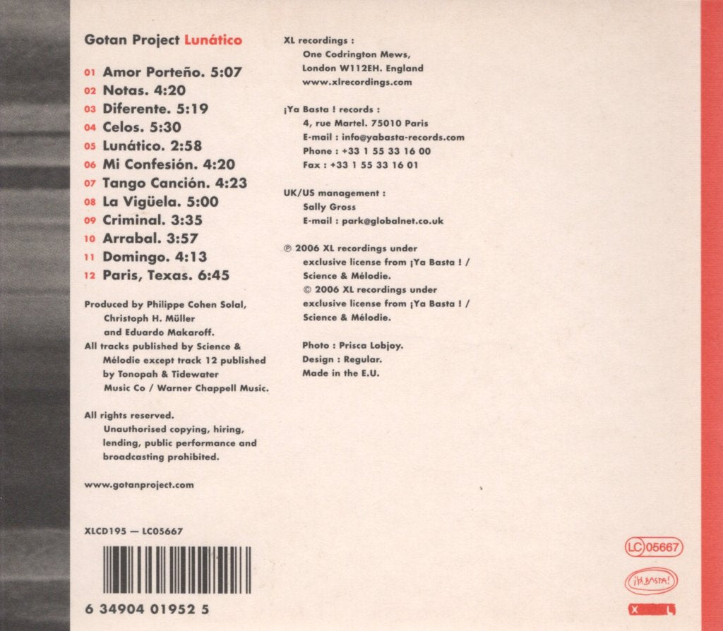 Gotan Project - Lunático - Cd