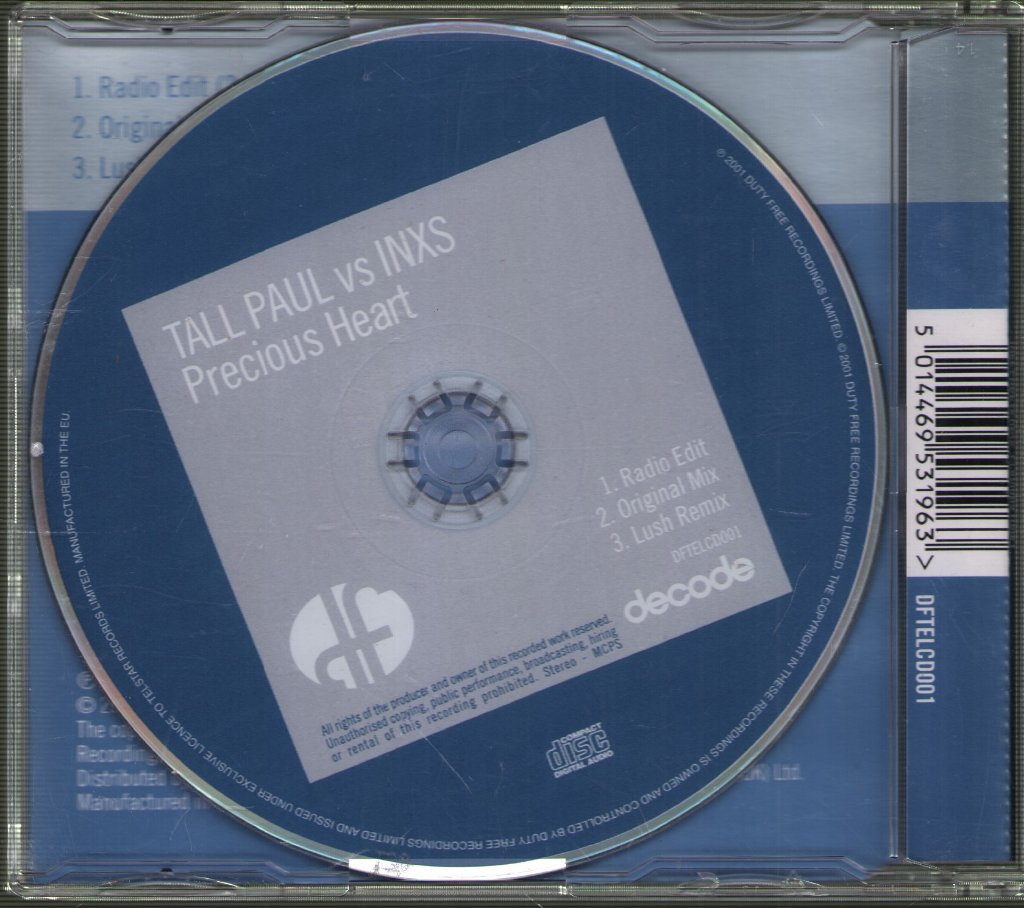 Tall Paul Vs Inxs - Precious Heart - Cd