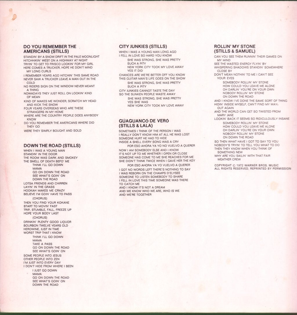 Stephen Stills Manassas - Down The Road - Lp