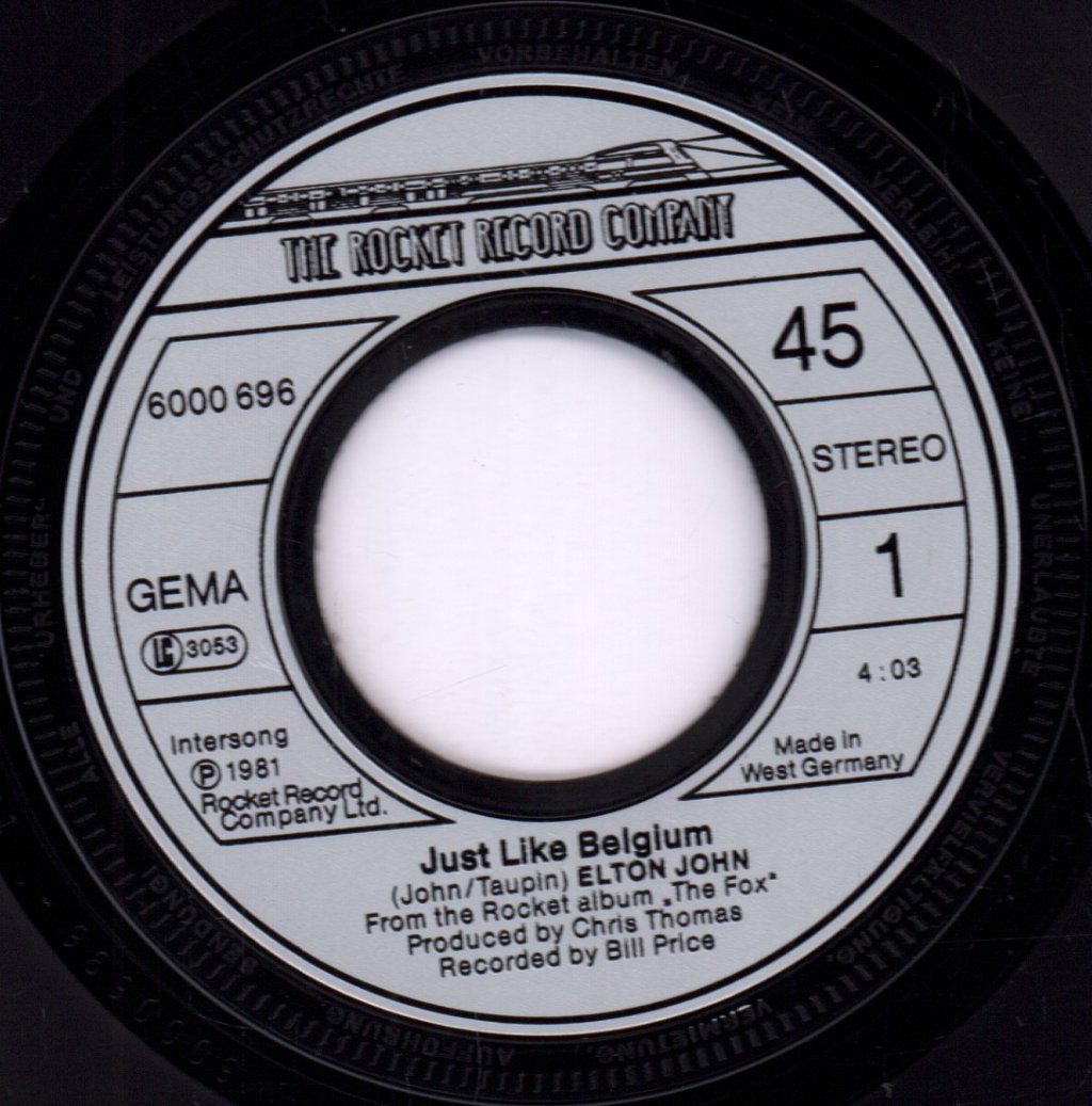 Elton John - Just Like Belgium - 7 Inch