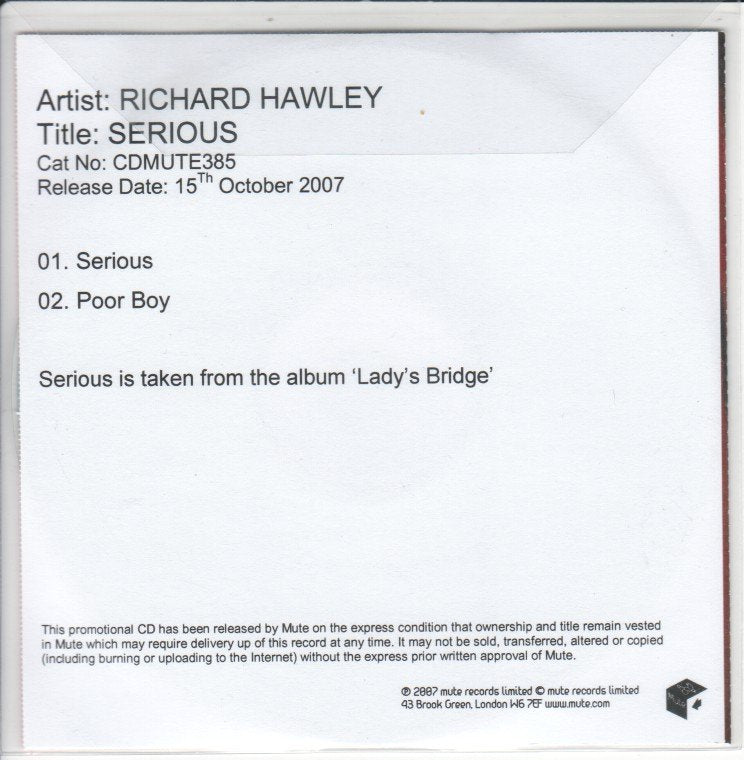 Richard Hawley - Serious - Cdr