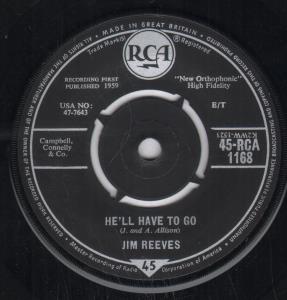 Jim Reeves - He'll Have To Go - 7 Inch
