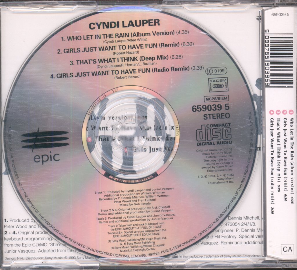 Cyndi Lauper - Who Let In The Rain - Cd