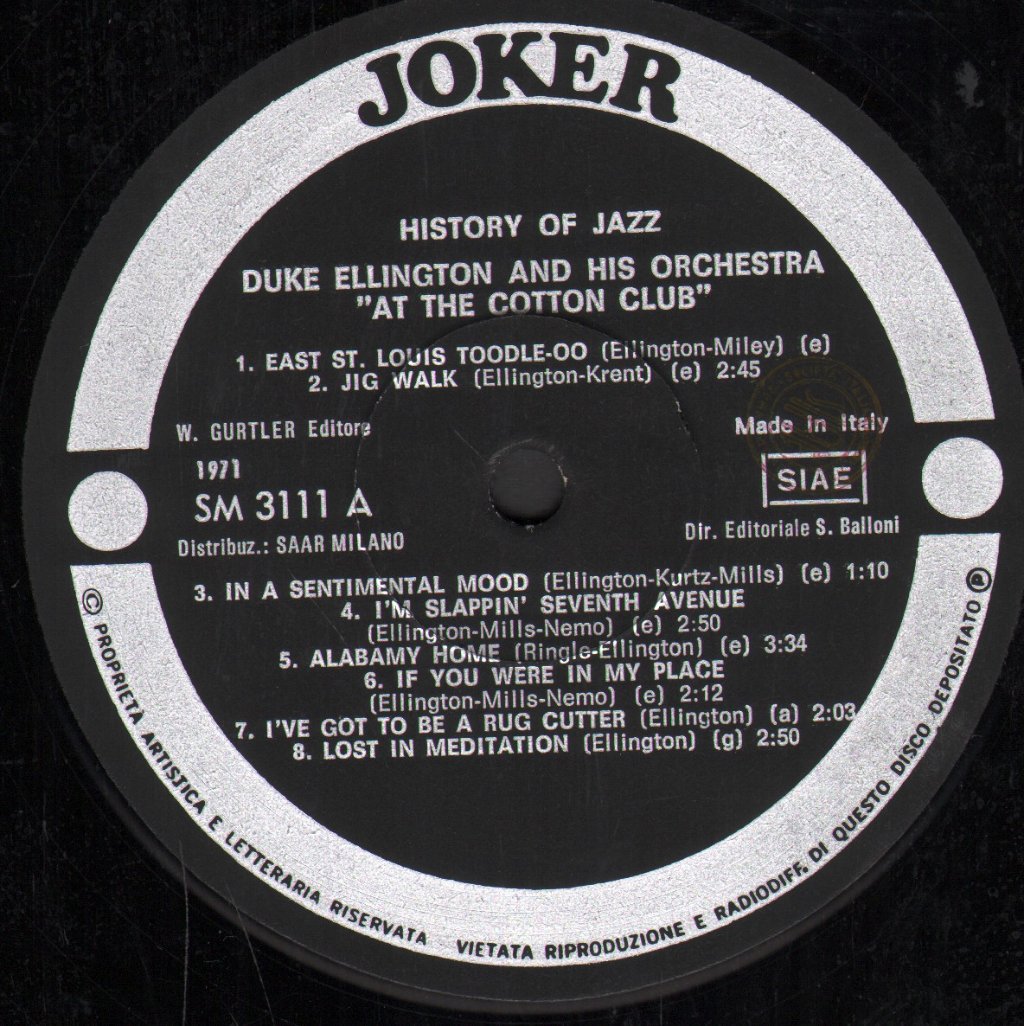 Duke Ellington And His Orchestra - At The Cotton Club - Lp