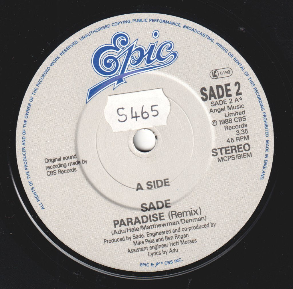 Sade - Paradise - 7 Inch