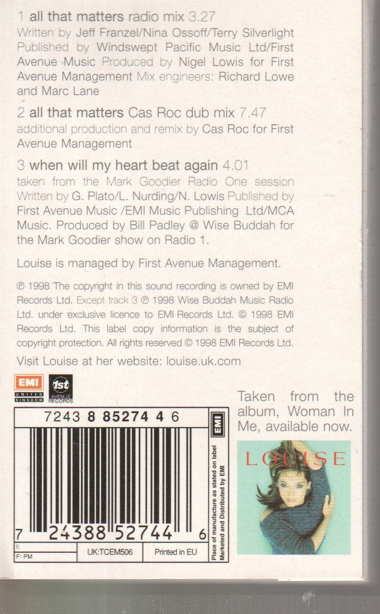 Louise - All That Matters: The Mixes - Cassette