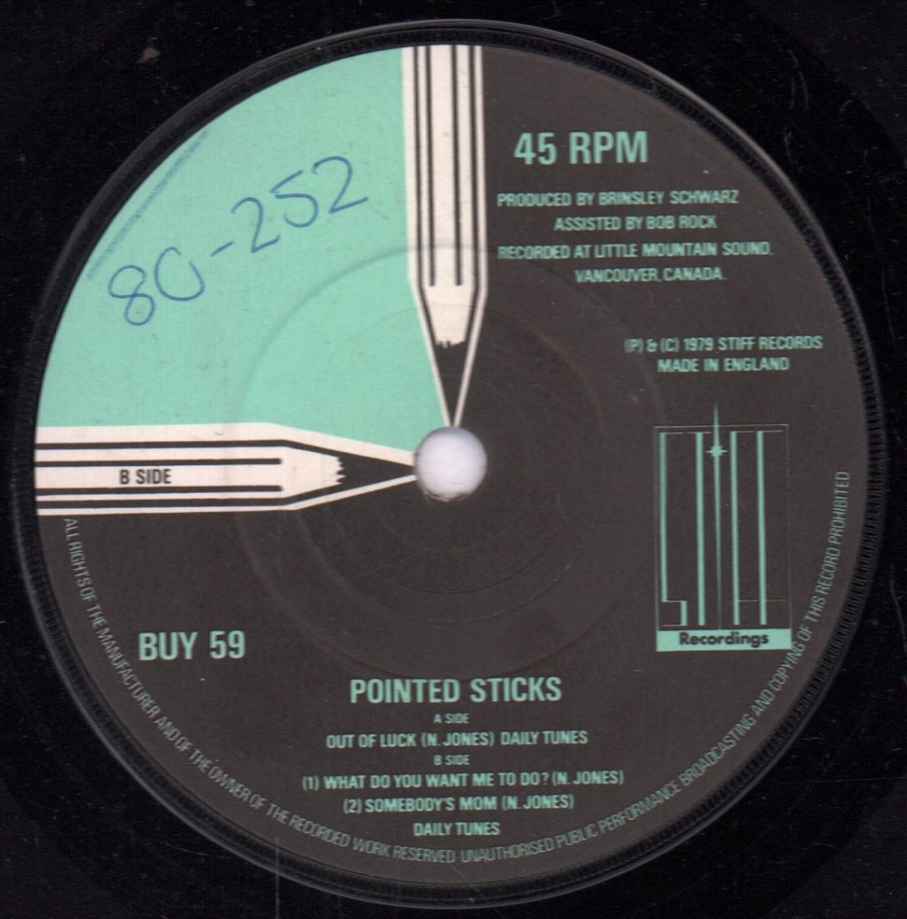 Pointed Sticks - Out Of Luck - 7 Inch