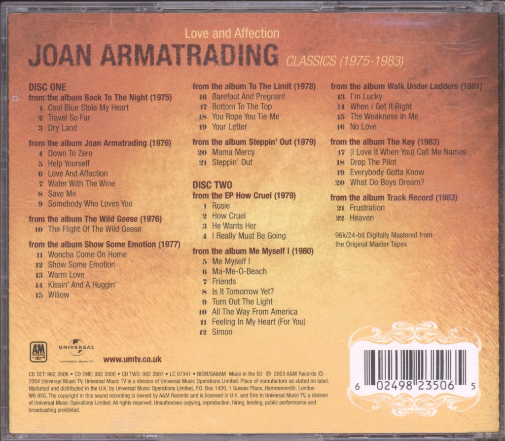 Joan Armatrading - Love And Affection: Joan Armatrading Classics (1975-1983) - Double Cd