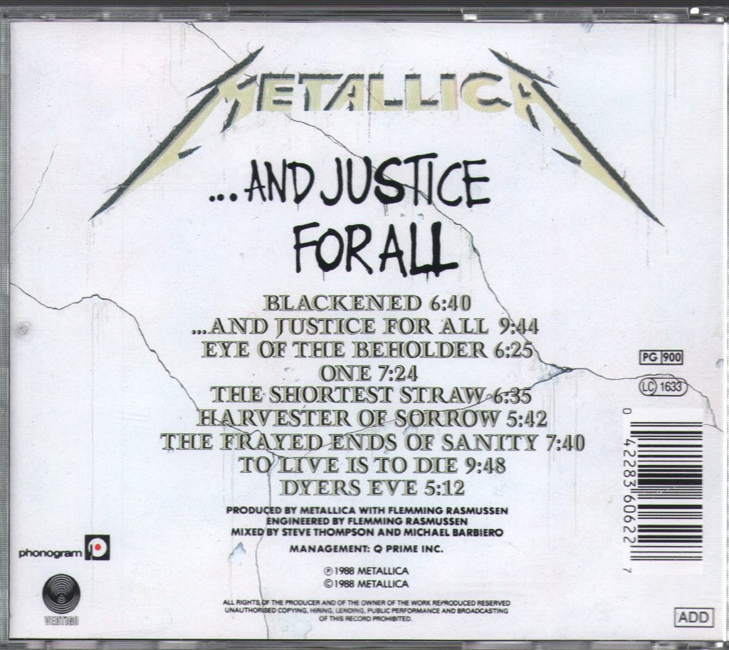 Metallica - ...And Justice For All - Cd