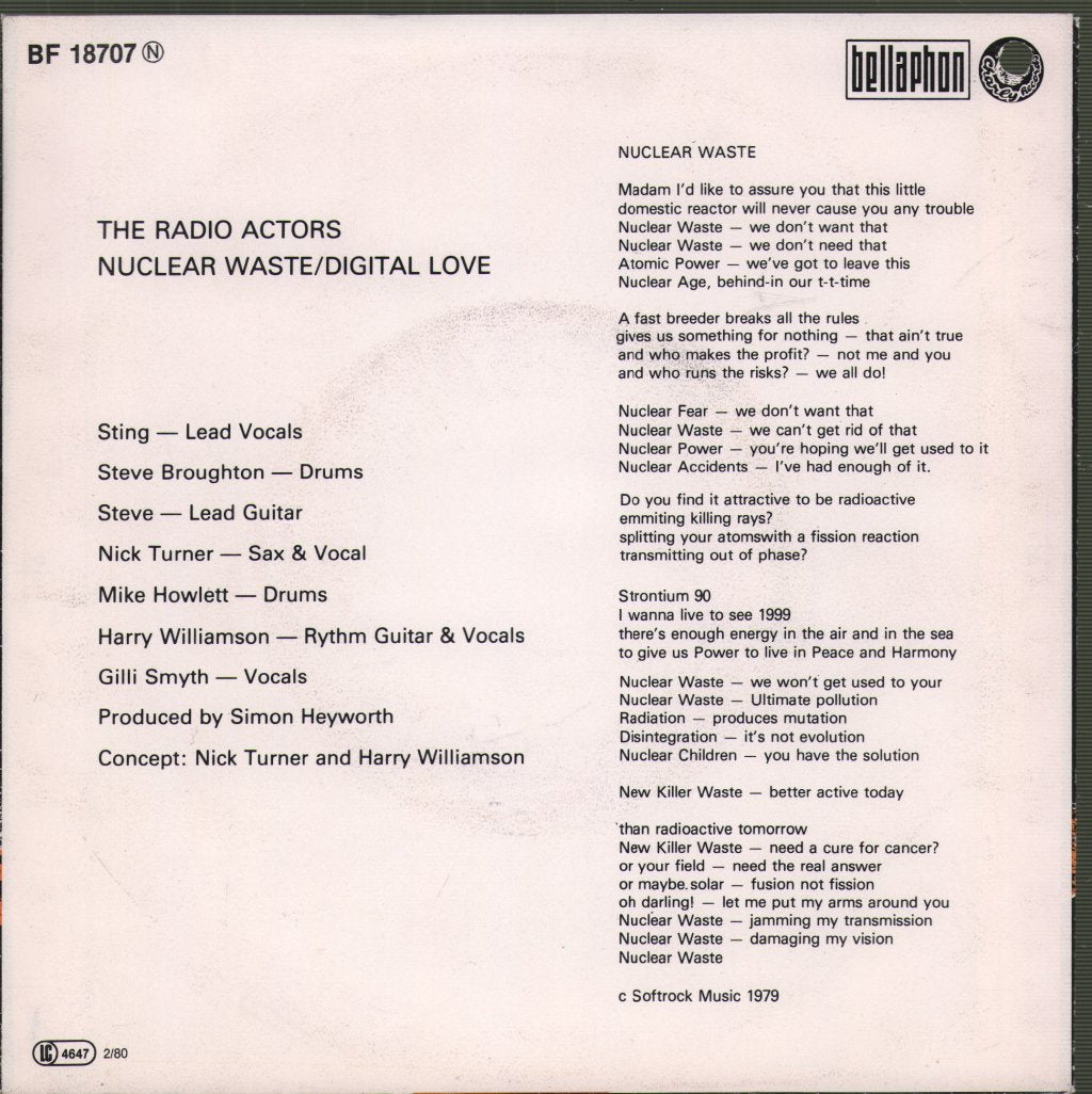 Radio Actors - Nuclear Waste - 7 Inch