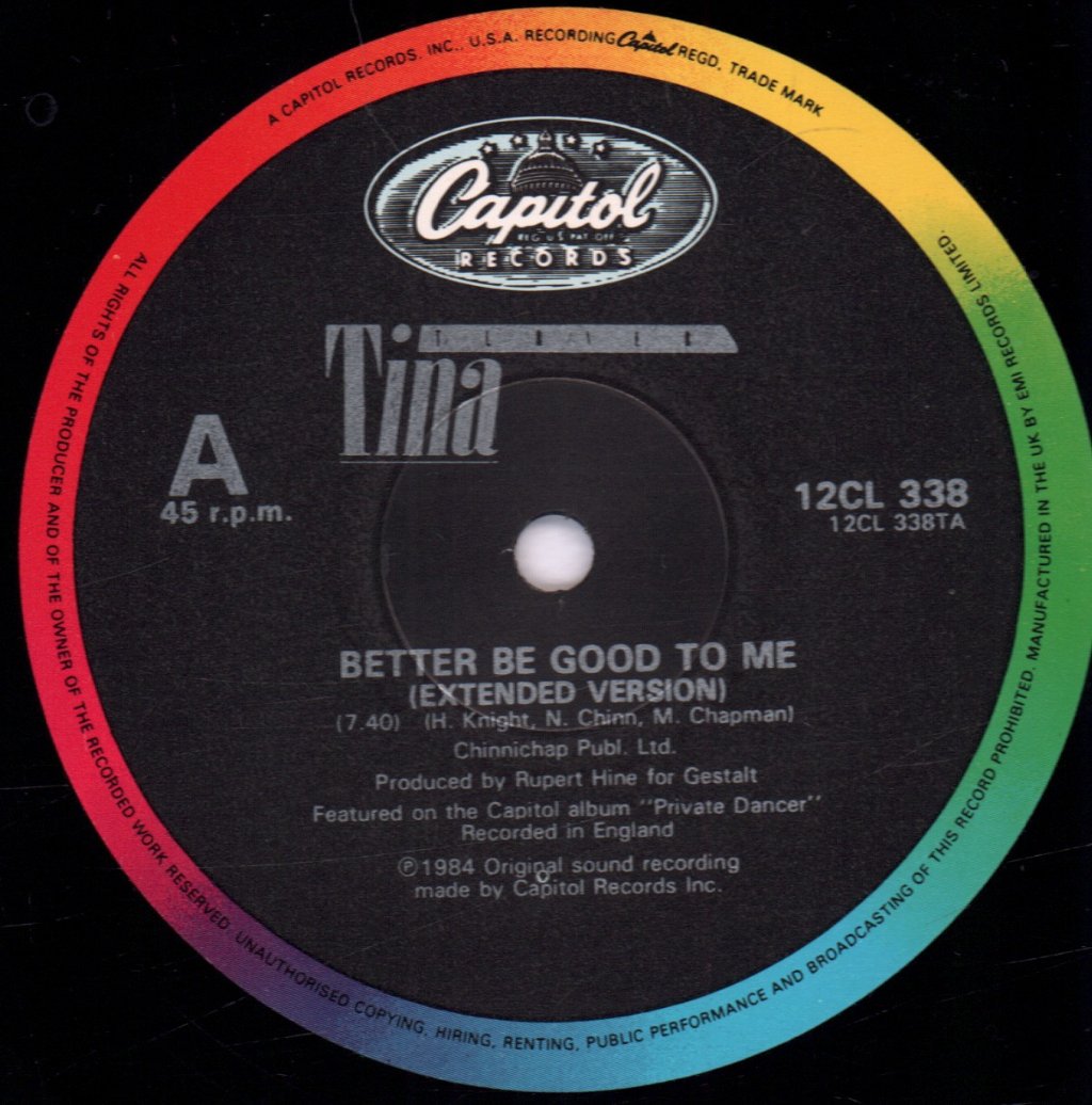 Tina Turner - Better Be Good To Me - 12 Inch