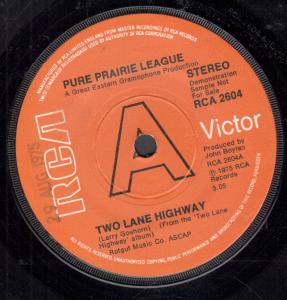Pure Prairie League - Two Lane Highway - 7 Inch