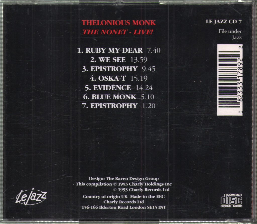 Thelonious Monk - Nonet - Live! - Cd