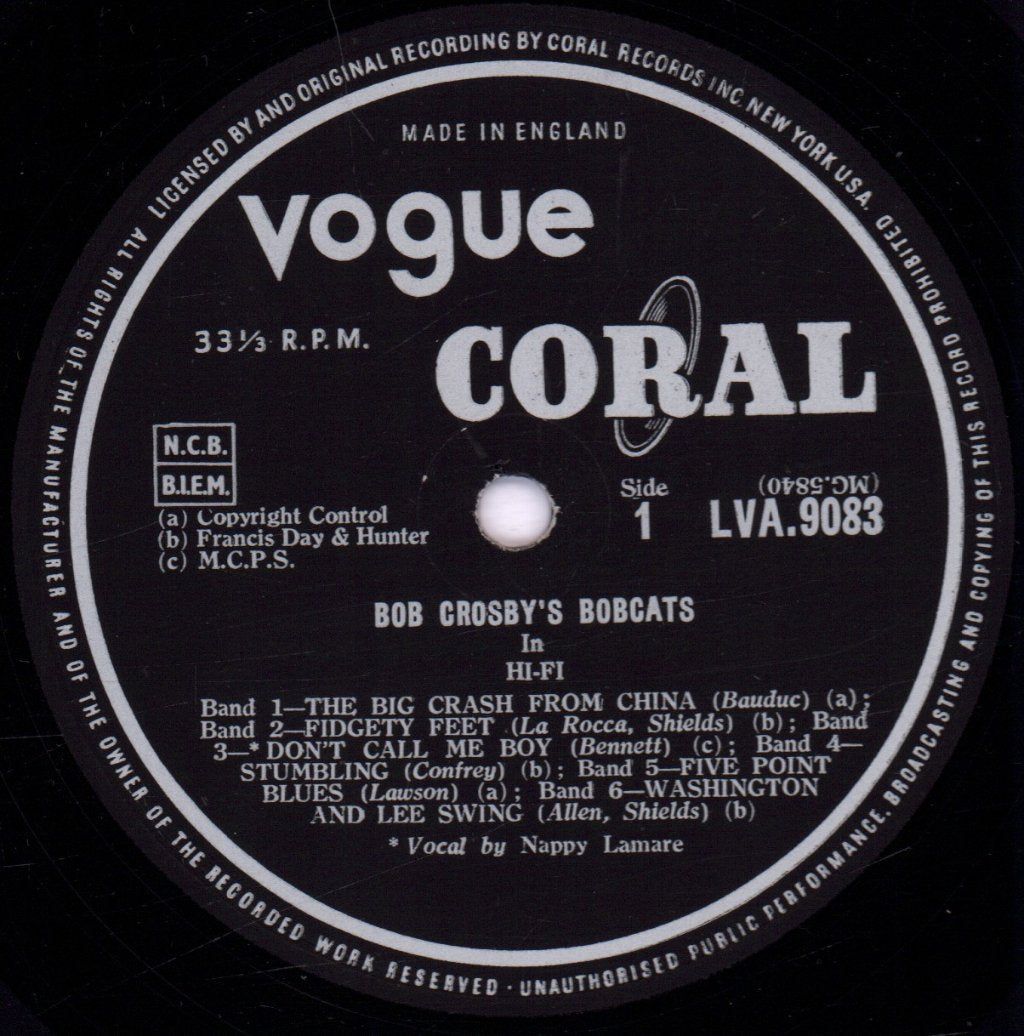 Bob Crosby And The Bobcats - I9N Hi-Fi - Lp