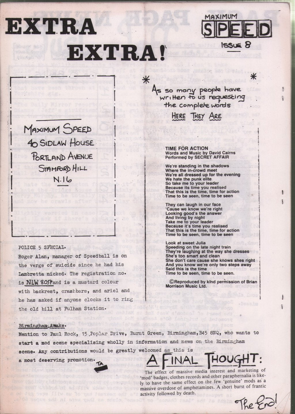 Maximum Speed - No.8 - Fanzine