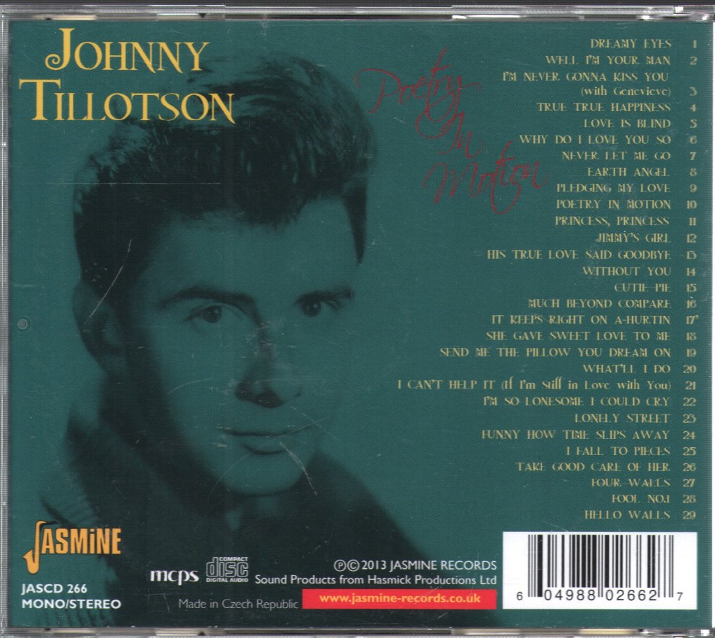 Johnny Tillotson - Poetry In Motion - Cd